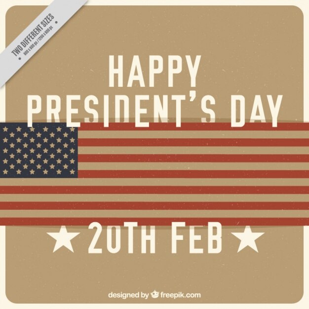 Vettore gratuito vintage presidente sfondo giornata con bandiera americana