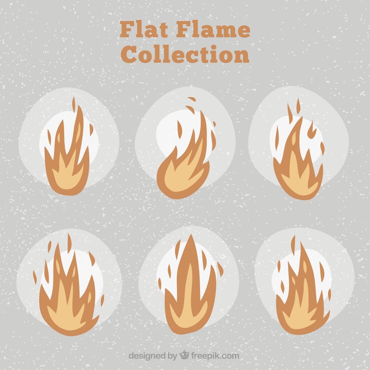 Vettore gratuito vintage set di fiamme