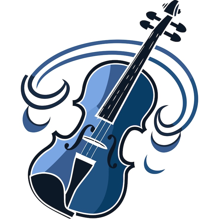 Vettore gratuito violino blu con disegno vorticoso