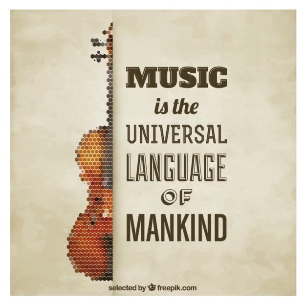 Vettore gratuito violino poligonale quote poster