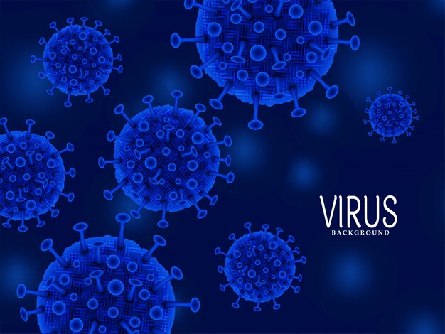 Virus astratto che galleggia priorità bassa blu