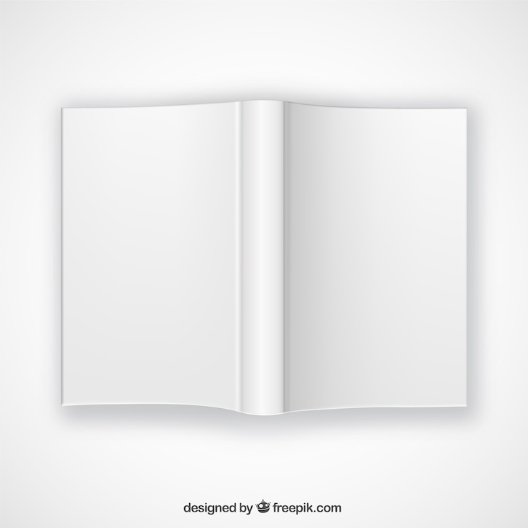 Vettore gratuito vista dall&#39;alto libro aperto mockup