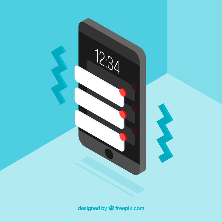 Vettore gratuito vista isometrica del cellulare con post instagram