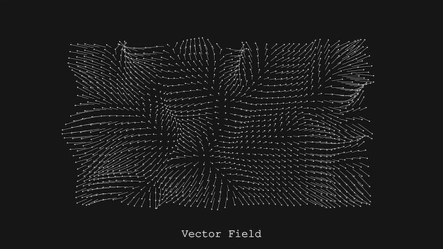 Visualizzazione del campo magnetico o gravitazionale Sfondo dell'array di frecce astratte