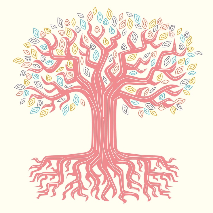 Vettore gratuito vita dell'albero disegnato a mano