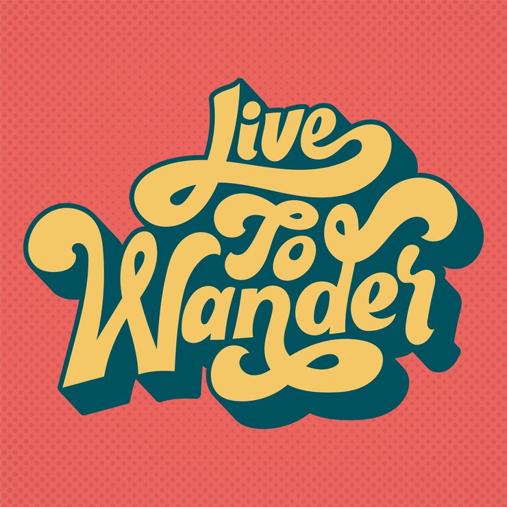 Vettore gratuito vivere per vagare illustrazione stile tipografia