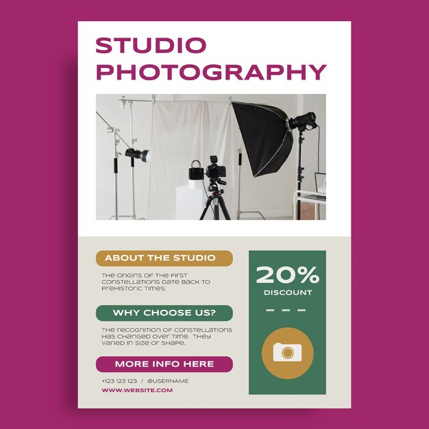 Volantino colorato per fotografia in studio professionale