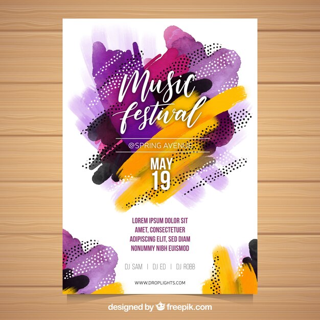 Volantino festival musicale con forme astratte