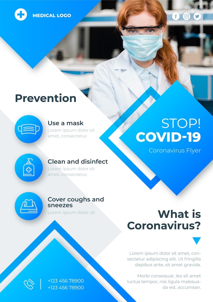 Vettore gratuito volantino informativo sul coronavirus