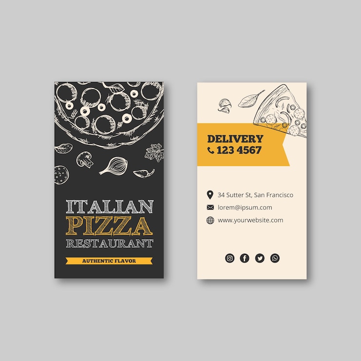 Vettore gratuito volantino modello ristorante italiano