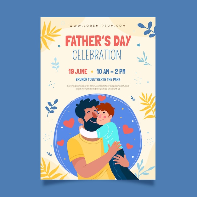 Volantino o poster disegnato a mano per la festa del papà