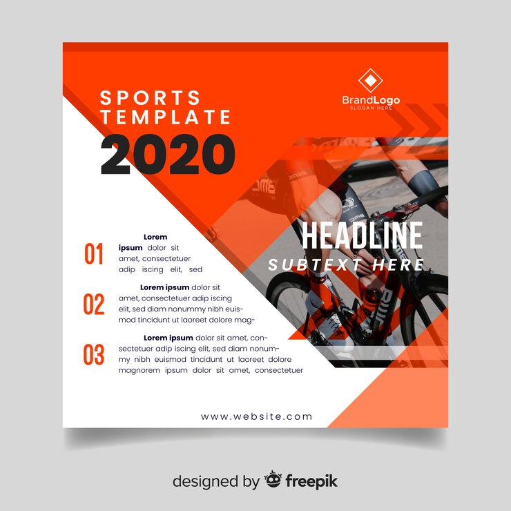 Vettore gratuito volantino sportivo