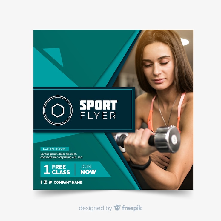 Vettore gratuito volantino sportivo