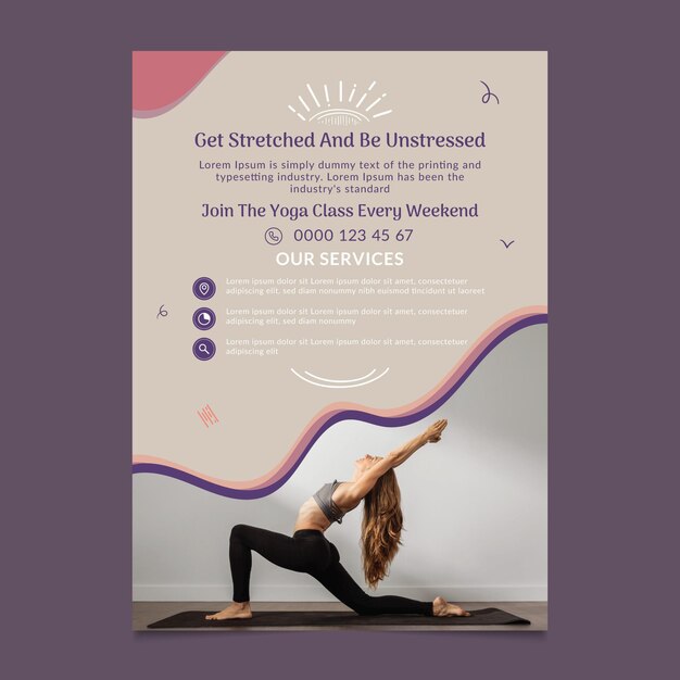 Volantino verticale del corso di yoga
