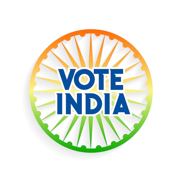 Vota India charkra nei colori della bandiera indiana