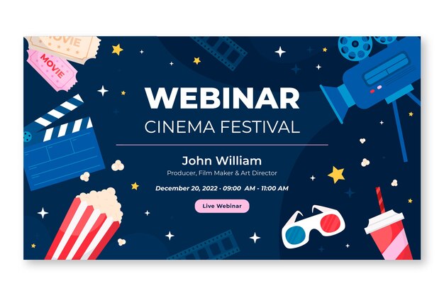 Webinar del festival del cinema di design piatto