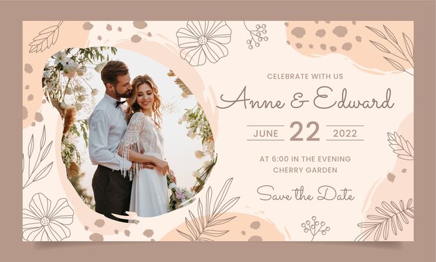 Webinar di matrimonio disegnato a mano