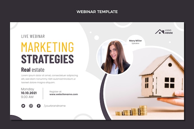 Webinar immobiliare geometrico design piatto