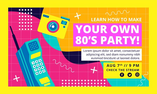 Webinar piatto per feste anni '80