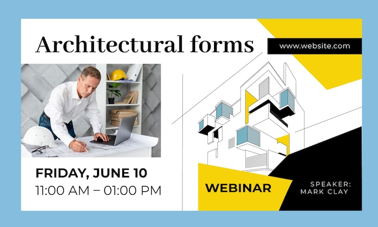 Vettore gratuito webinar sul progetto di architettura di design piatto