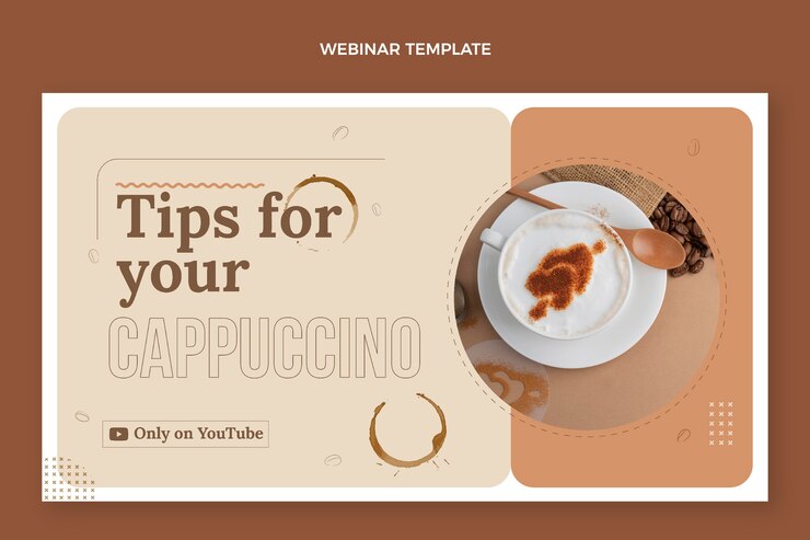 Vettore gratuito webinar sulla caffetteria minimale dal design piatto