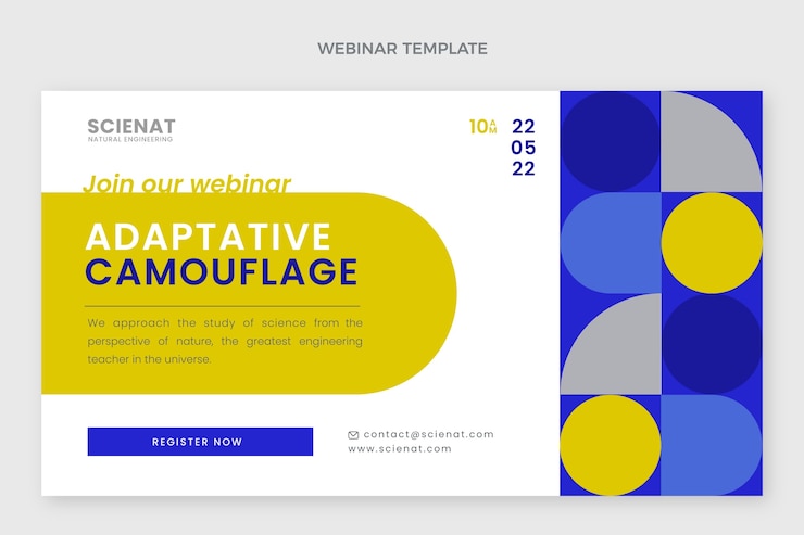 Vettore gratuito webinar sulla scienza del design piatto