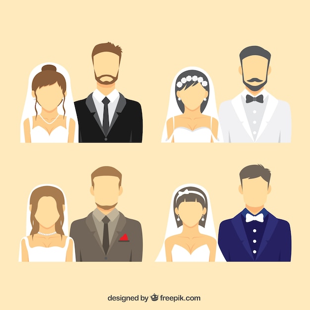Wedding couple avatar collezione