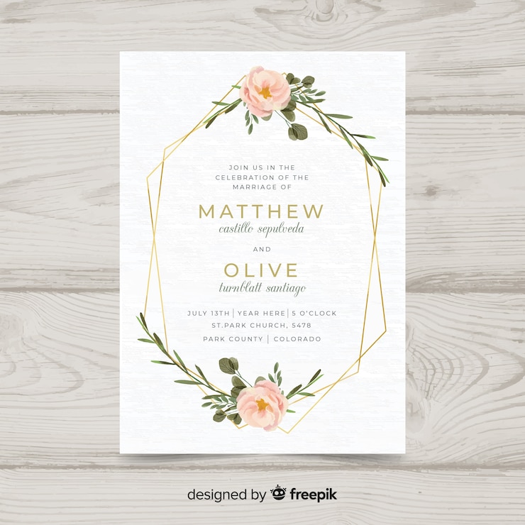 Vettore gratuito wedding invitation template