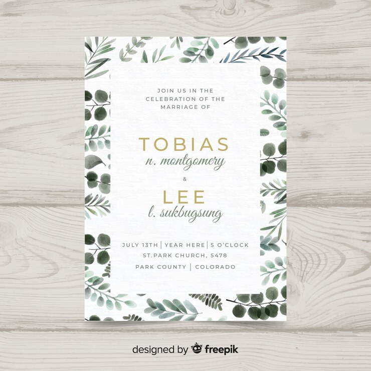 Vettore gratuito wedding invitation template
