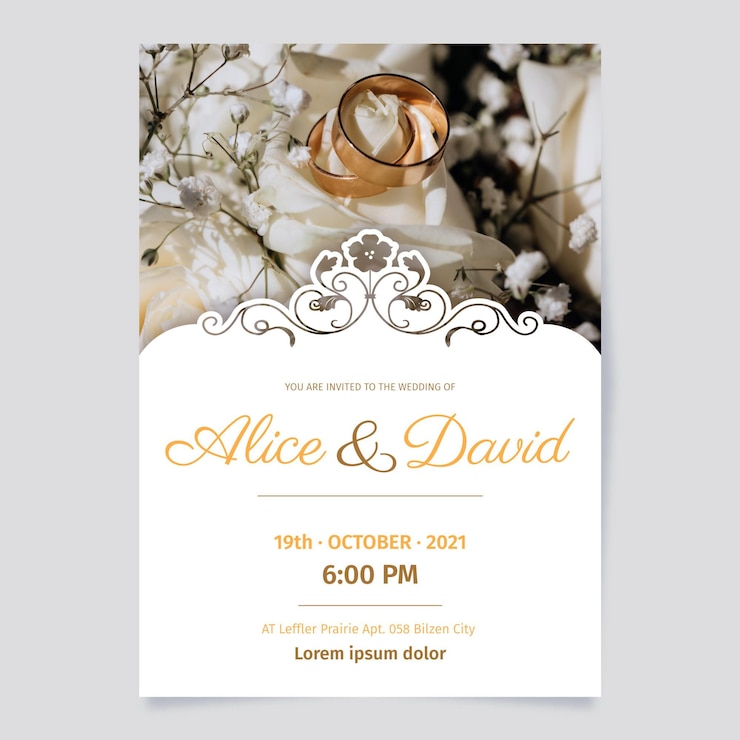 Vettore gratuito wedding invitation template