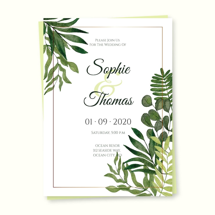 Vettore gratuito wedding invitation template
