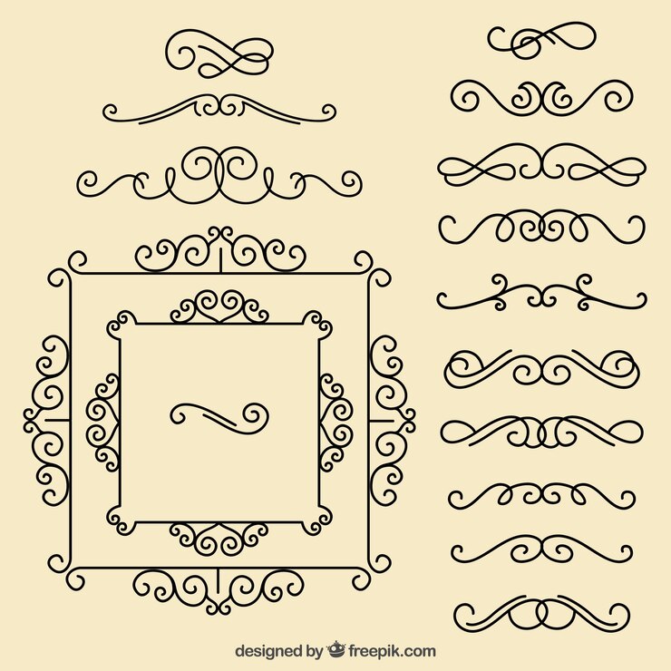 Vettore gratuito wedding ornament set