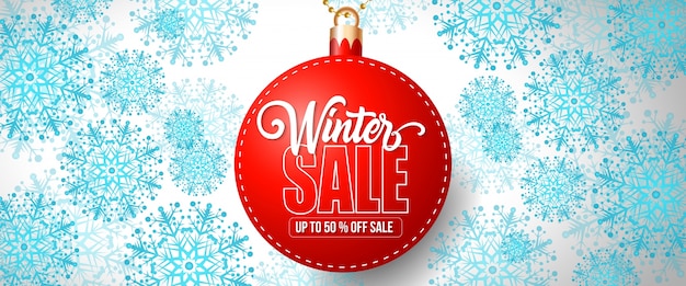 Winter Sale Lettering on Bauble