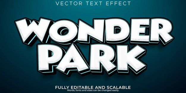 Wonder park cartone animato effetto testo fumetto modificabile e stile di testo divertente