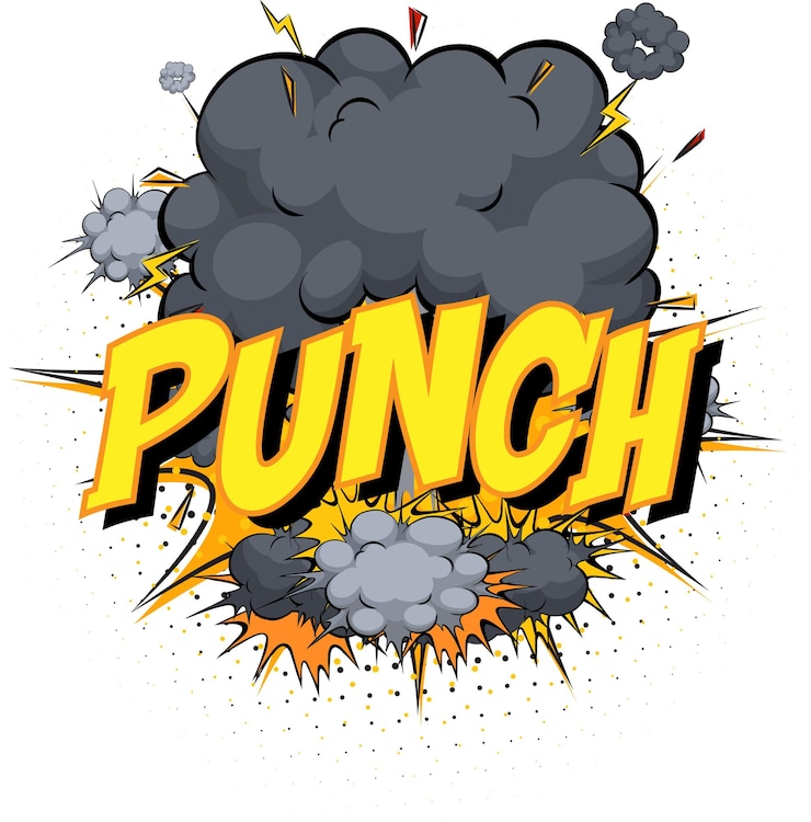 Vettore gratuito word punch sulla nuvola di fumetti