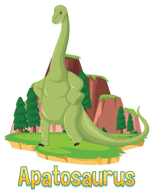 Wordcard di dinosauro per apatosauro