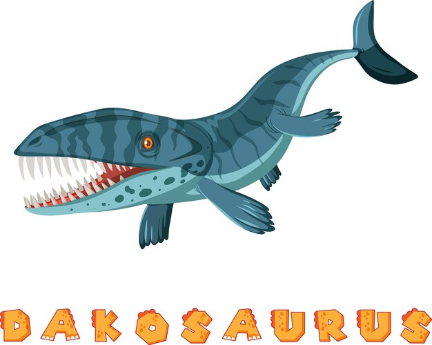 Wordcard di dinosauro per dakosaurus