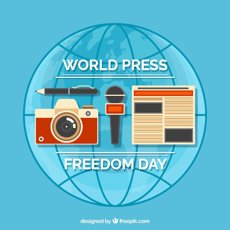 Vettore gratuito world press day background in design piatto