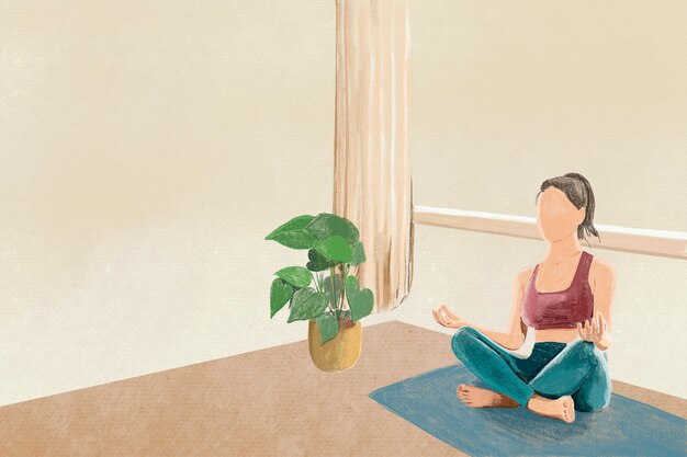 Yoga e relax illustrazione matita colore di sfondo