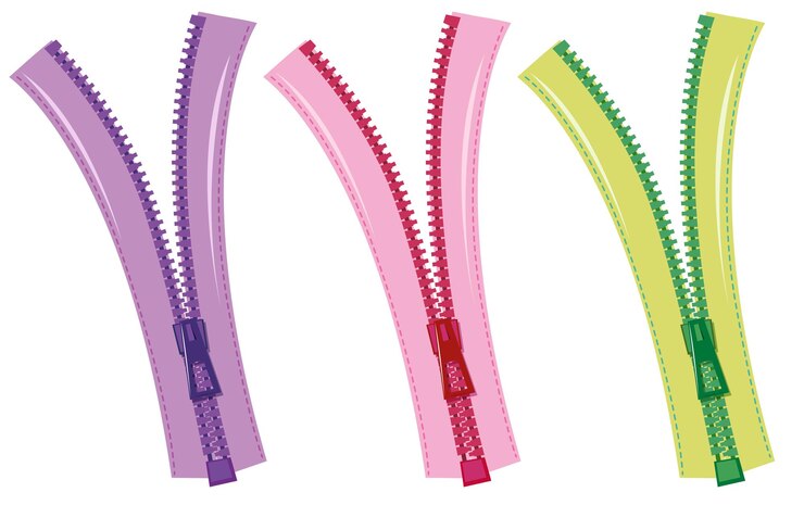 Vettore gratuito zip in tre colori