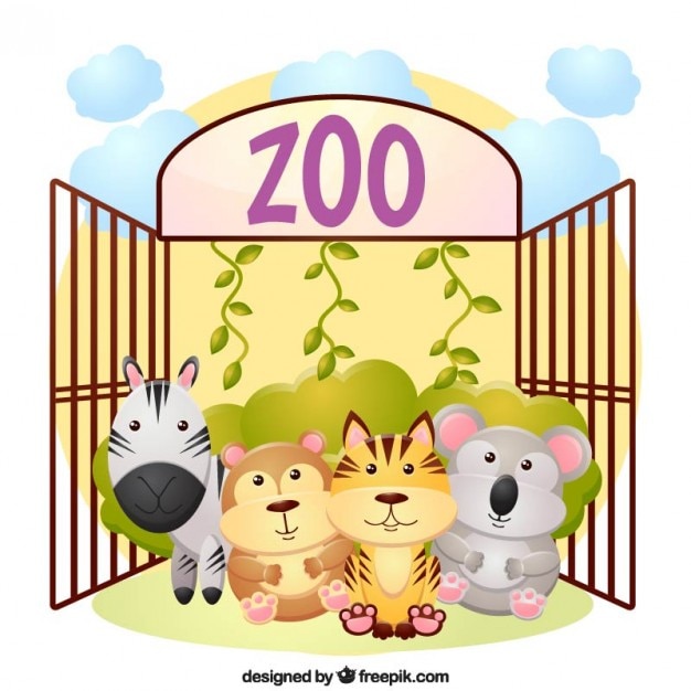 Vettore gratuito zoo di sfondo