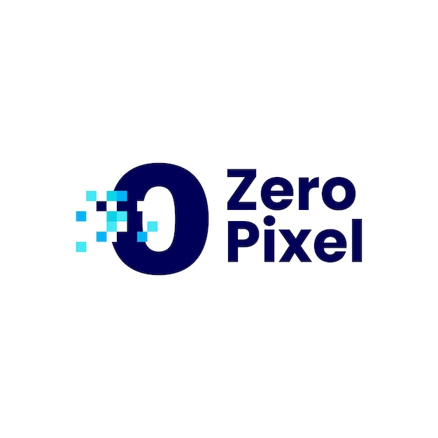 0 numero zero pixel mark digitale 8 bit logo icona vettore illustrazione