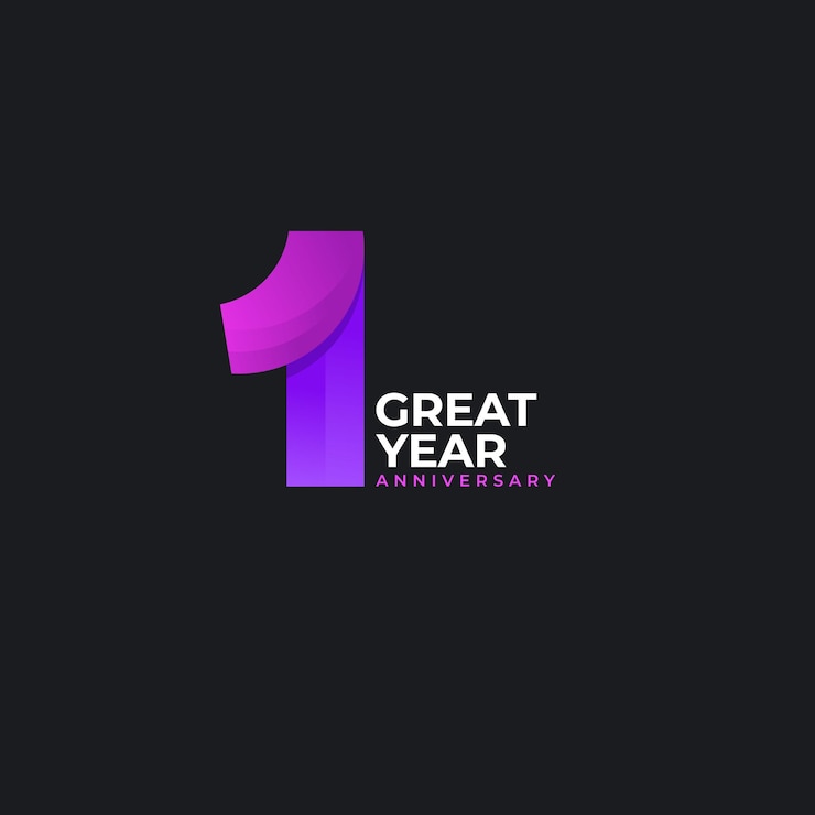 Vettore 1 anniversario celebrazioni concetto di logo