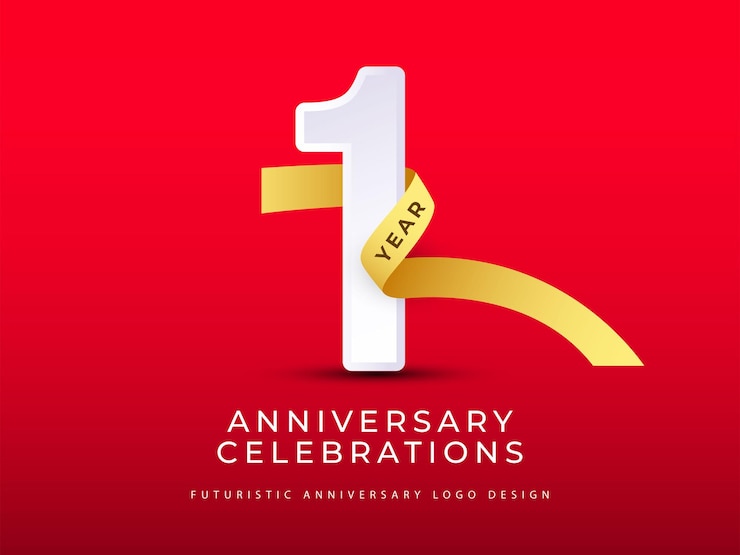 Vettore 1 anno anniversario celebrazioni collezioni logo design concept