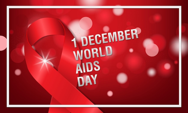 1 ° dicembre, il concetto del giorno dell'aids mondiale. Nastro rosso o nastro hiv. Aiuta la consapevolezza.