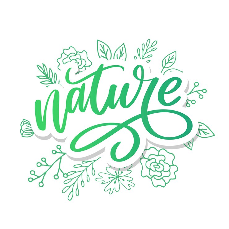 Vettore 100 adesivi lettering verde naturale con calligrafia pennellata.