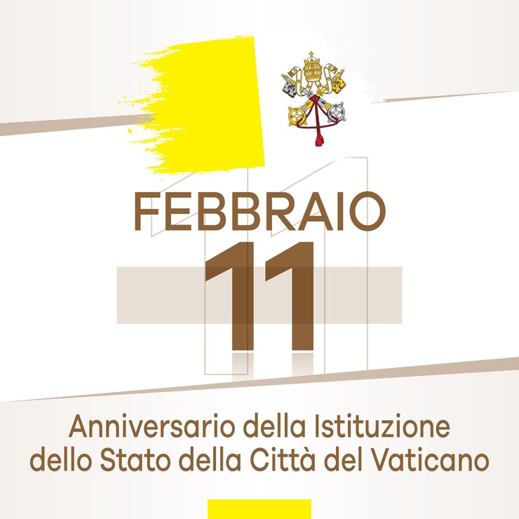 Vettore 11 febbraio anniversario della fondazione della città del vaticano 11 febbraio anniversario della istituzione