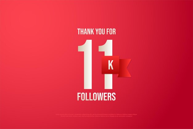 11k follower con numeri e nastro rosso