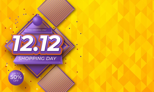 12.12 banner di vendita del giorno dello shopping online