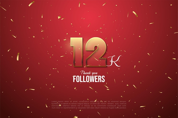 12 follower con numeri trasparenti con bordo marrone